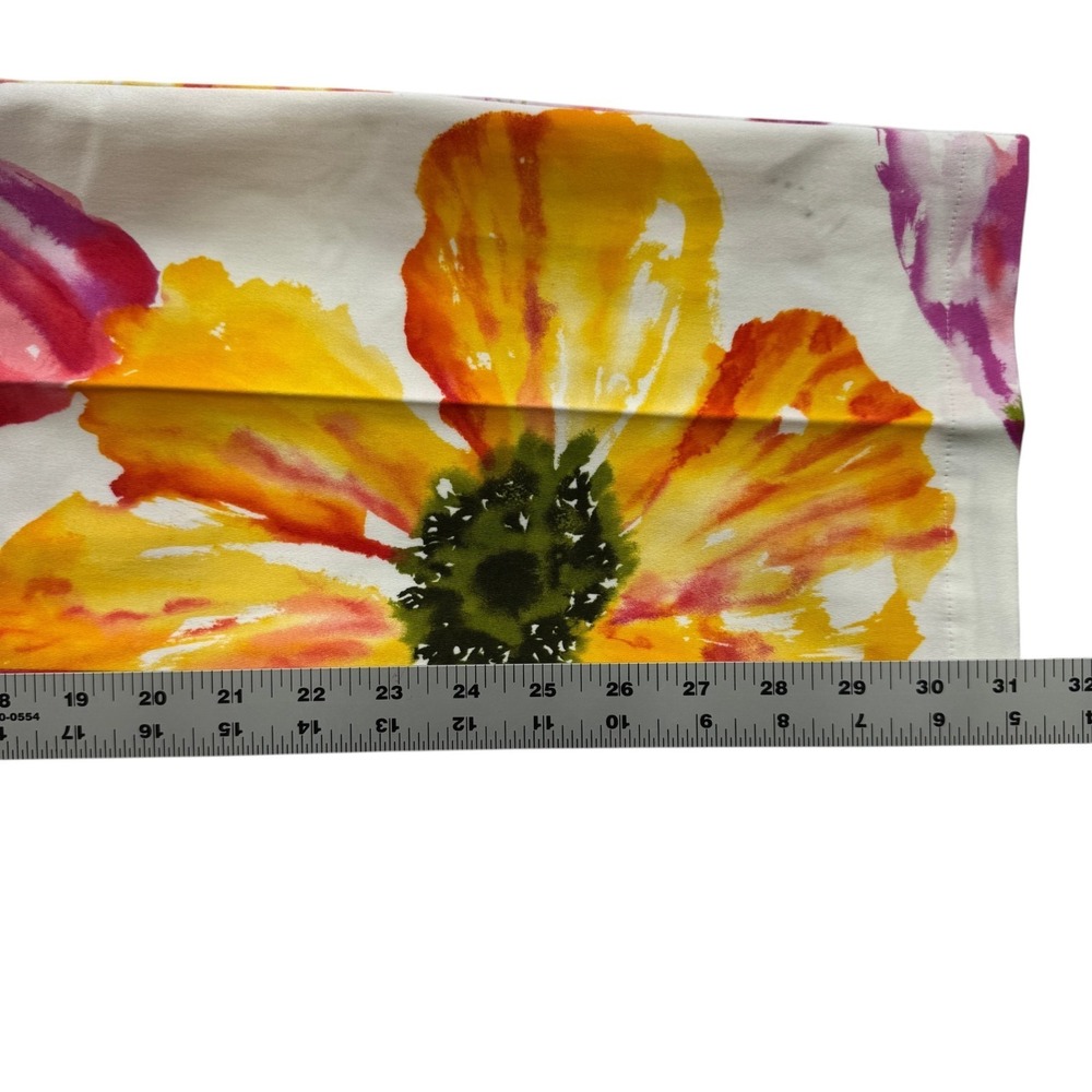 Company Ellen Tracy Floral Pants Womens 8 Orange Pink Yellow Coastal Preppy VTG - Picture 6 of 12